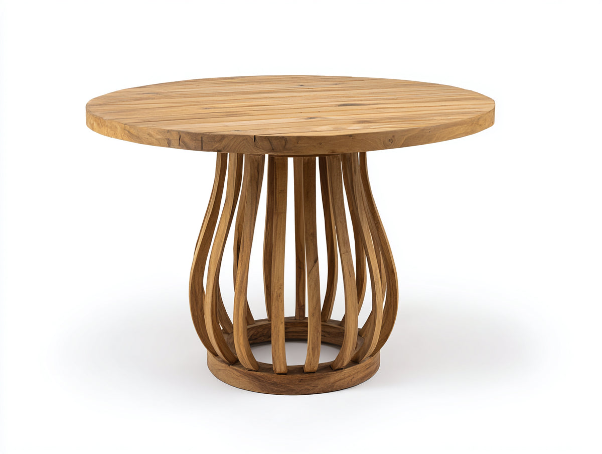 Table de jardin - Teck - 150 x 150 x 75 cm - Bois naturel - Style contemporain