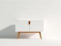 Meuble d'entrée - Bois - 120 x 40 x 75 cm - Blanc-Bois naturel - Style scandinave
