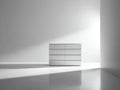 Commode - Panneaux de bois - 120 x 40 x 80 cm - Blanc - Style moderne