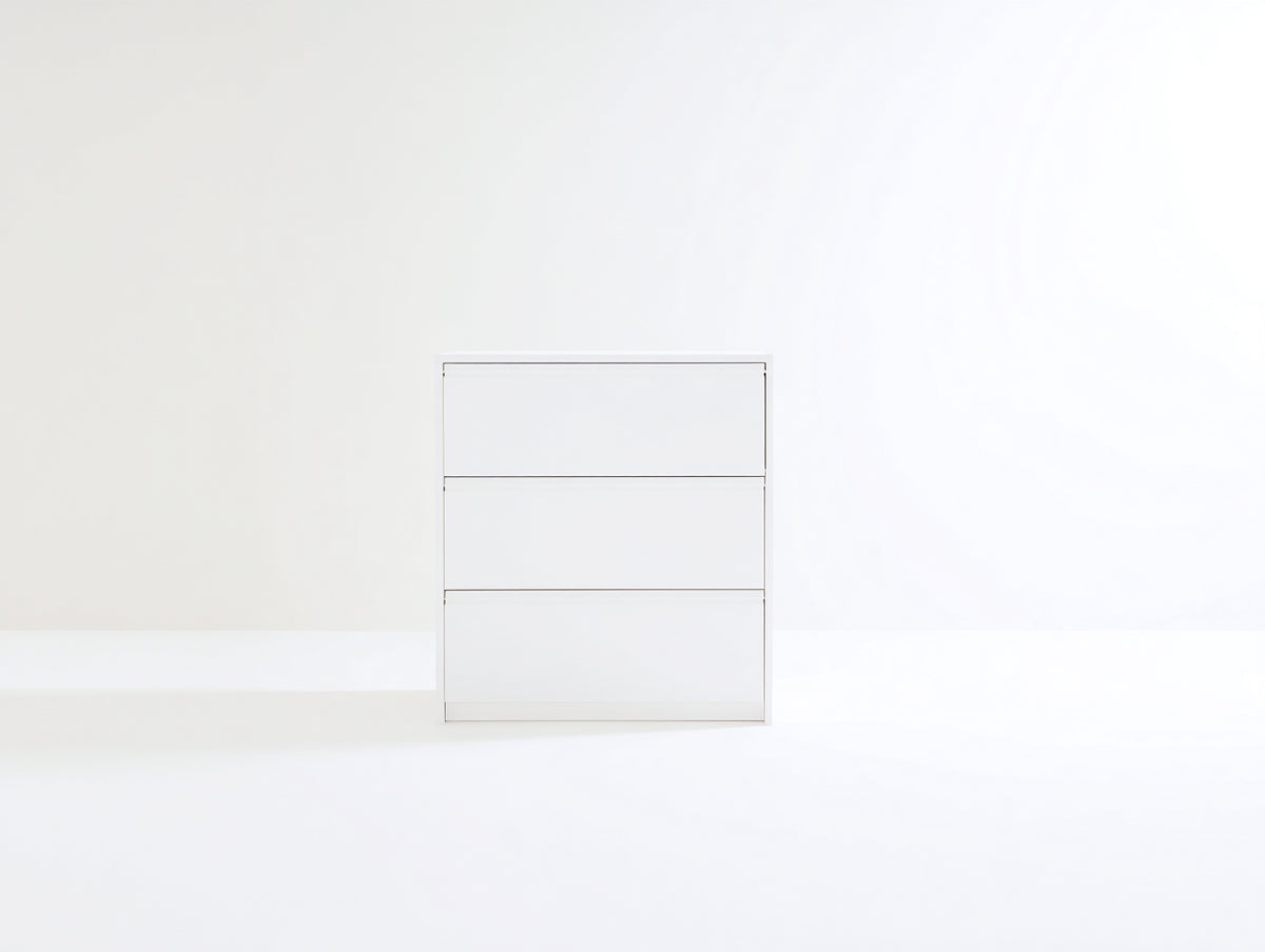 Commode - Panneaux de bois - 80 x 40 x 100 cm - Blanc - Style moderne