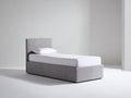 Lit simple - Tissu - 205 x 100 x 95 cm - Gris clair - Style moderne