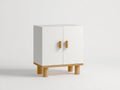 Meuble d'entrée - Bois - 90 x 38 x 85 cm - Blanc-Bois naturel - Style scandinave