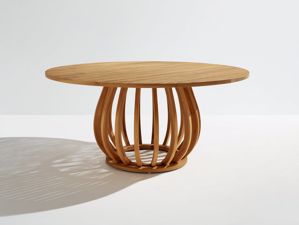 Table de jardin - Bois - 160 x 160 x 75 cm - Bois naturel - Style contemporain