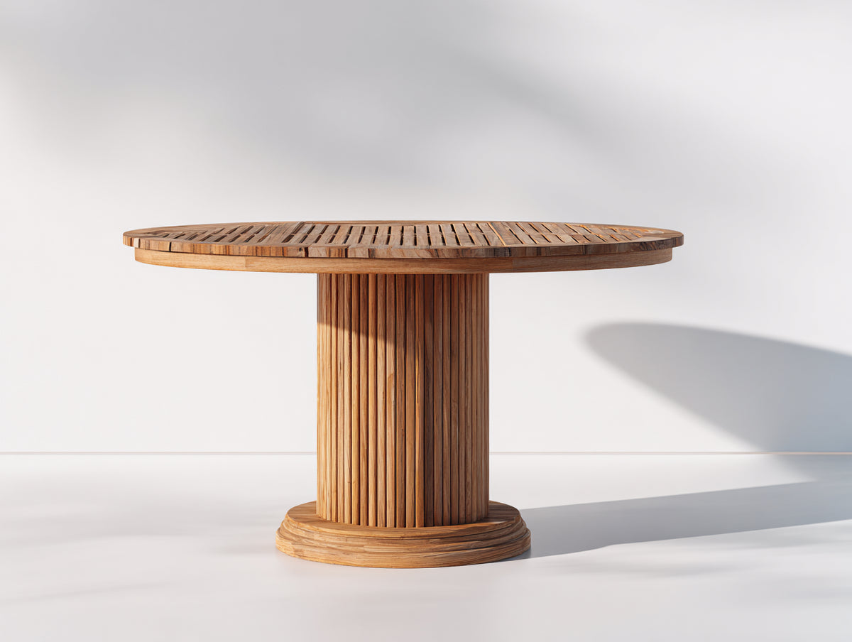 Table de jardin - Teck - 140 x 140 x 75 cm - Bois naturel - Style contemporain