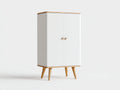 Meuble d'entrée - Bois - 90 x 40 x 110 cm - Blanc-Bois naturel - Style scandinave