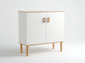 Meuble d'entrée - Bois - 120 x 40 x 90 cm - Blanc-Bois naturel - Style scandinave