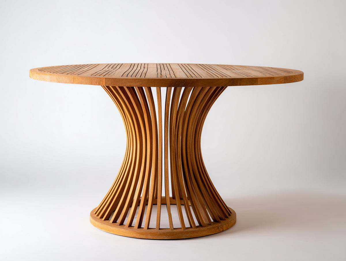 Table de jardin - Teck - 150 x 150 x 75 cm - Bois naturel - Style contemporain