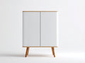 Meuble d'entrée - Bois - 100 x 40 x 110 cm - Blanc-Bois naturel - Style scandinave