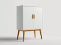 Meuble d'entrée - Bois - 100 x 40 x 110 cm - Blanc-Bois naturel - Style scandinave