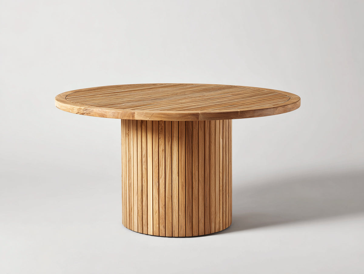 Table de jardin - Bois - 140 x 140 x 75 cm - Bois naturel - Style contemporain