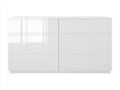 Commode - Panneaux de bois - 140 x 45 x 80 cm - Blanc - Style moderne